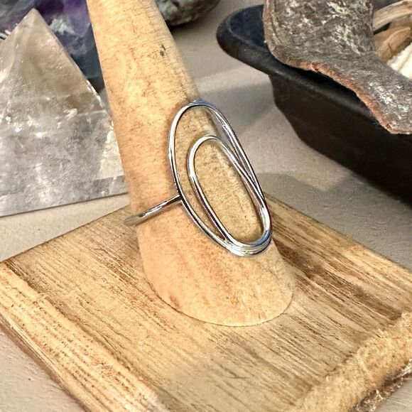 Artsy Geometric Sterling Silver Ring - Picture 2 of 5